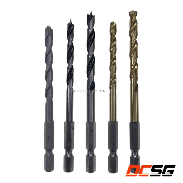 Bộ mũi khoan chuôi lục giác 1/4'' Makita D-31522 (5 chi tiết/bộ)