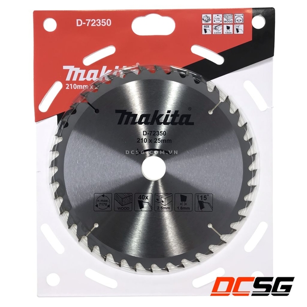 Lưỡi cưa gỗ 210x25mm/40T Makita D-72350