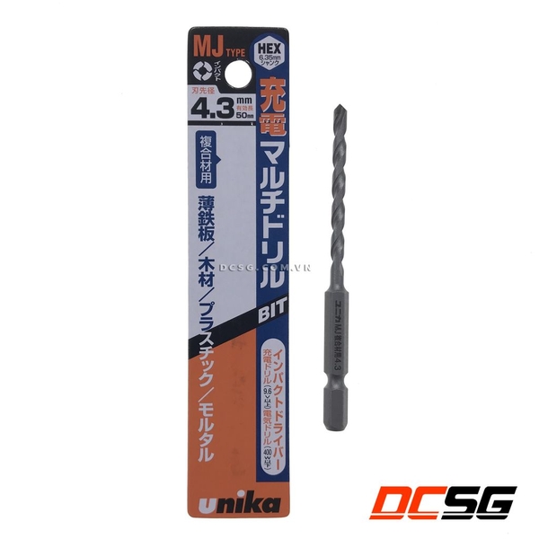 Mũi khoan đa năng 4.3x95mm chuôi lục giác Unika MJ4.3x95