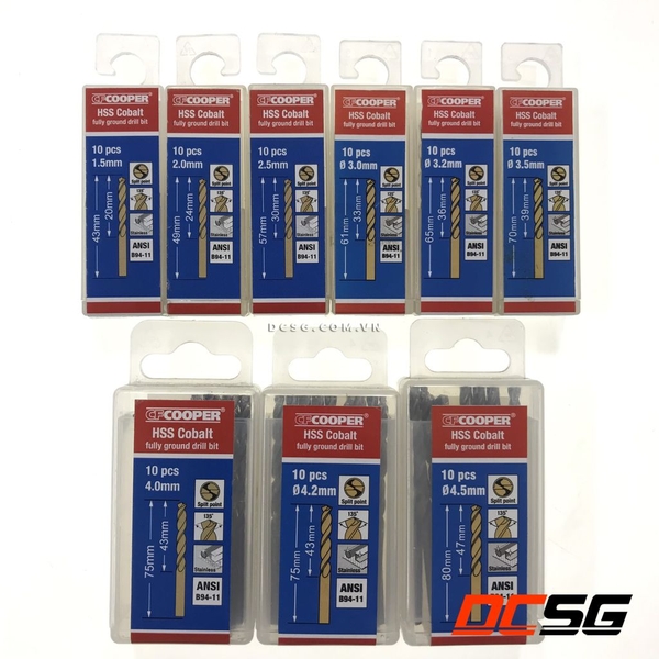 Mũi khoan thép, Inox Cobalt 3.2mm CFCooper HCM032 (01 mũi)