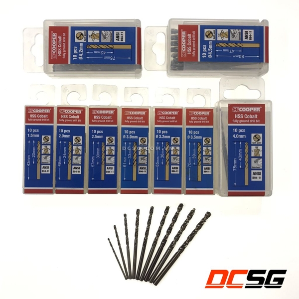 Mũi khoan thép, Inox Cobalt 3.5mm CFCooper HCM035 (1 mũi)