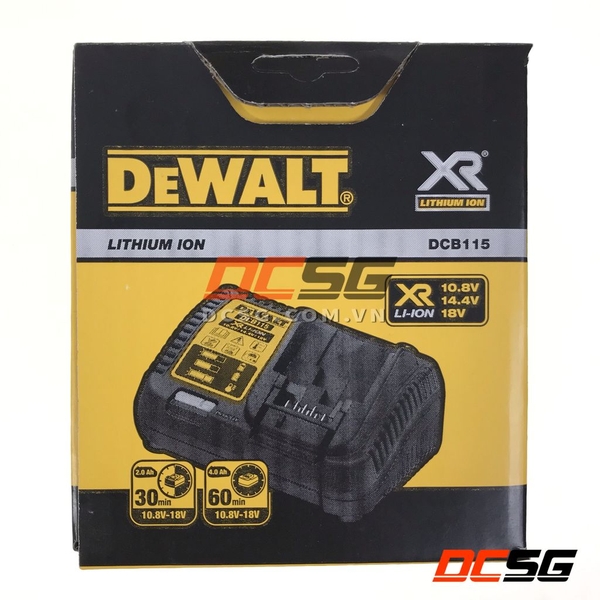 Bộ sạc pin 10.8V-14.4V-18V Li-Ion XR Dewalt DCB115