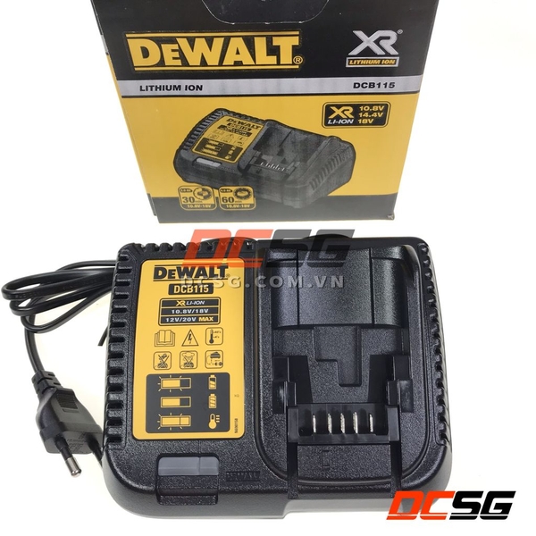 Bộ sạc pin 10.8V-14.4V-18V Li-Ion XR Dewalt DCB115