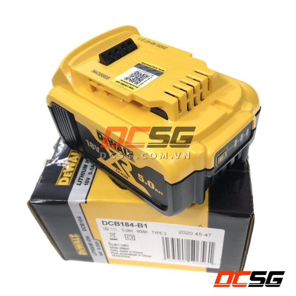 Pin Lithium Ion 18V 5.0 Ah Dewalt DCB184-B1