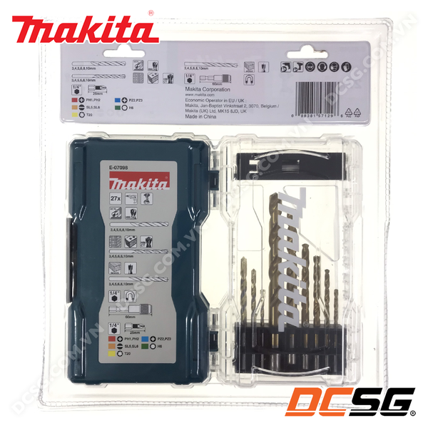 Bộ mũi khoan và mũi vít 27 Cái Makita E-07098