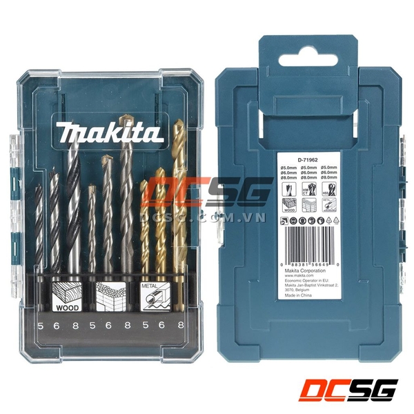 Bộ mũi khoan 9 Cái/bộ (Gỗ, Kim loại, Tường) Makita D-71962