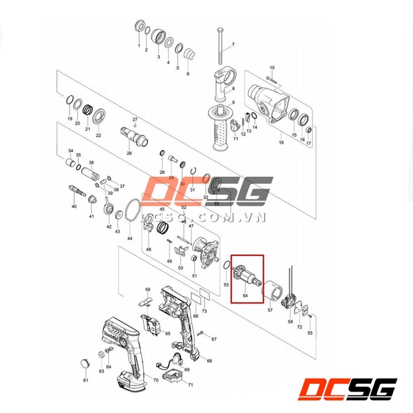 Roto máy khoan bê tông DHR163/ DHR165 Makita 619334-6