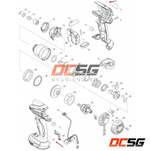 Vỏ máy TD134/ DTD134 Makita 187114-3