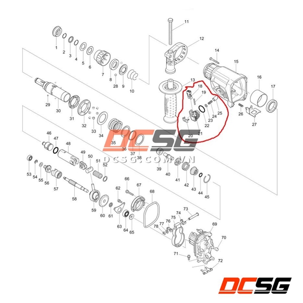 Bộ nút chuyển chế độ cho máy khoan bê tông Makita DHR242/DHR243/DHR244