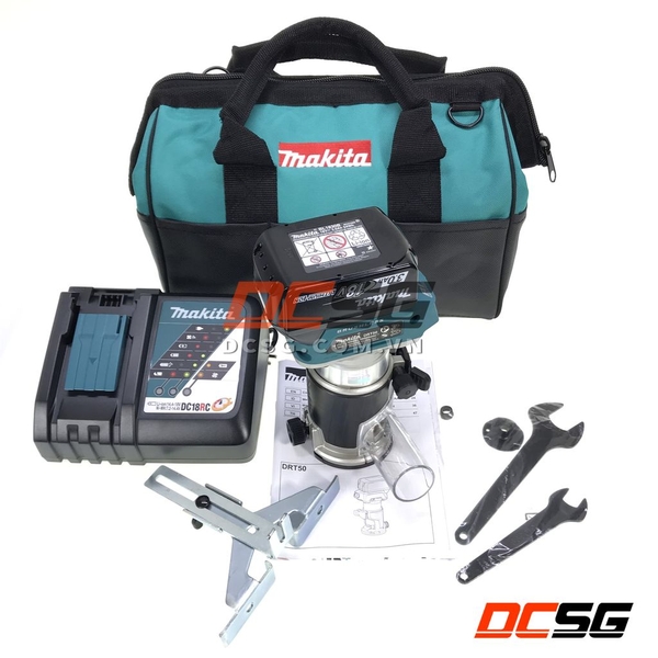 Máy đánh cạnh 6.35/ 8.0mm dùng pin 18V Makita DRT50RFX8