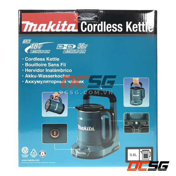 Ấm đun nước dùng pin (18Vx2) Makita DKT360Z (thân máy)