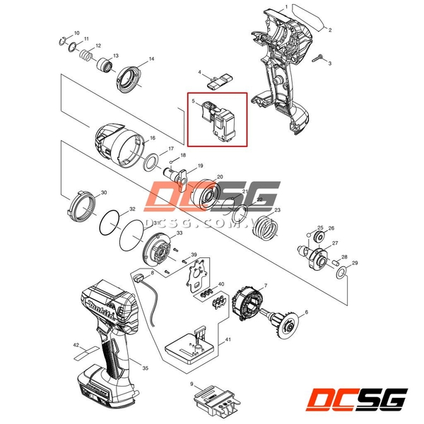 Công tắc DTD153/ DTD154/ DTD155/ DTD157 Makita 143975-1