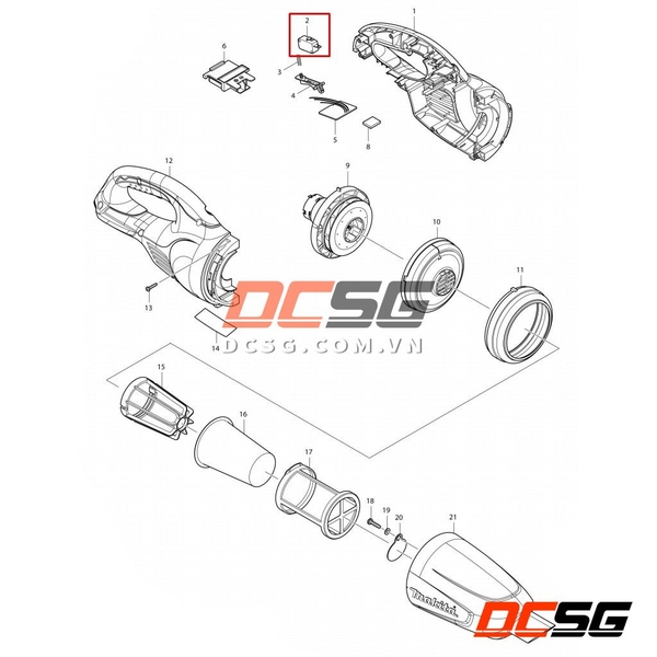 Công tắc máy hút bụi DCL140/ DCL180/ CL106 Makita 650744-8