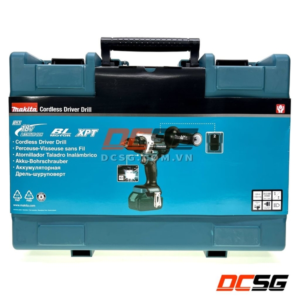 Máy khoan và vặn vít dùng pin 18V Makita DDF486RTE