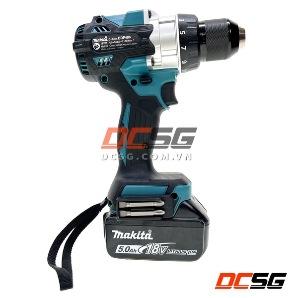 Máy khoan và vặn vít dùng pin 18V Makita DDF486RTE