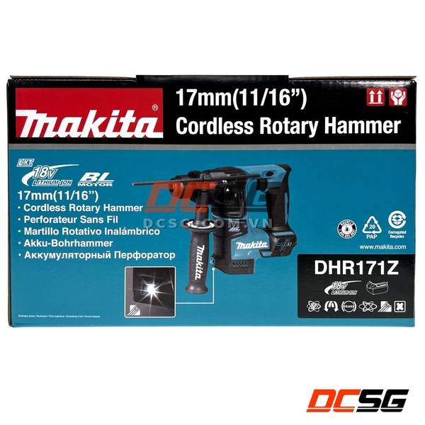 Máy khoan bê tông dùng pin 18V Makita DHR171Z (17mm chuôi gài SDS-plus)