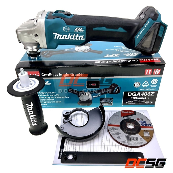 Máy mài góc 100mm dùng pin 18V/ BL Makita DGA406Z (không pin sạc)