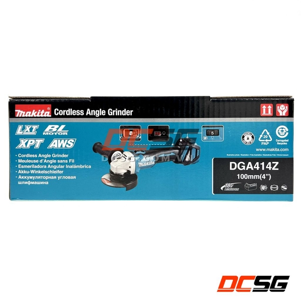 Máy mài góc 100mm dùng pin 18V Makita DGA414Z (không pin sạc)