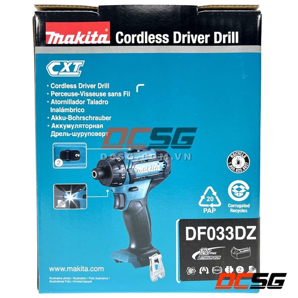 Máy khoan, vặn vít dùng pin 12Vmax Makita DF033DZ (không pin sạc)