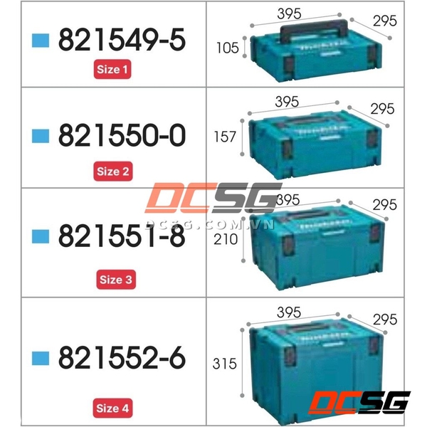 Thùng Makpac size 4 (395x295x315mm) Makita (hàng tách bộ)