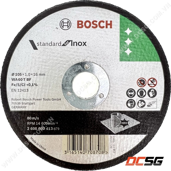 Đá cắt inox 105x1.0x16mm Bosch 2608603413