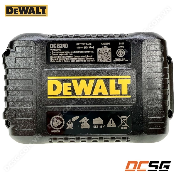 Pin LITHIUM ION XR 20V max 4.0 Ah (mỏng) DEWALT DCB240-B1