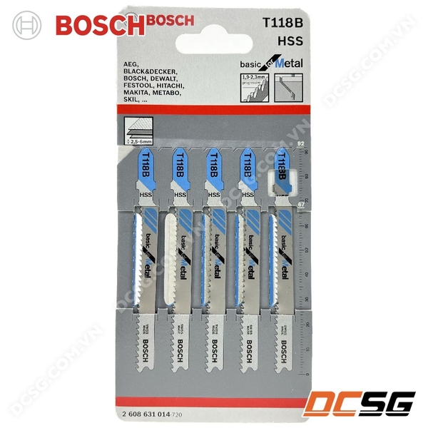 Lưỡi cưa lọng T118B Basic for Metal Bosch 2608631014 (01 lưỡi)