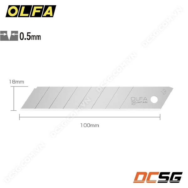 Lưỡi dao rọc giấy 18x100x0.5mm OLFA LB-10B