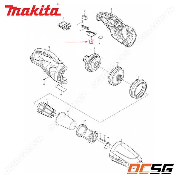 Bo mạch máy hút bụi DCL140D/ DCL180 Makita 638936-9