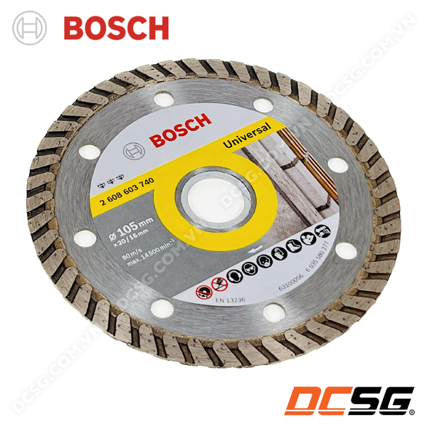 Đĩa cắt kim cương Turbo đa năng 105x20/16mm Bosch 2608603740