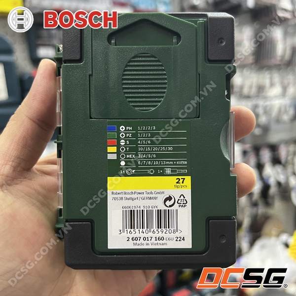 Bộ mũi vặn vít kèm tay vặn 28 chi tiết Bosch 2607017331