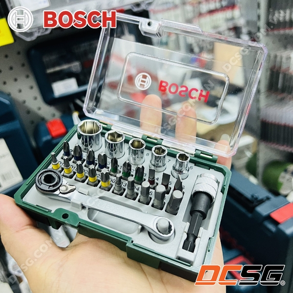 Bộ mũi vặn vít kèm tay vặn 28 chi tiết Bosch 2607017331