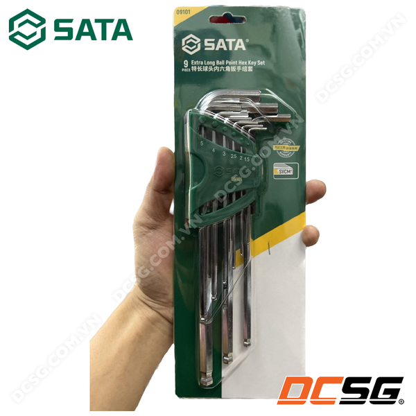 Bộ lục giác đầu bi 1.5-10mm loại dài thép SVCM+ SATA 09101