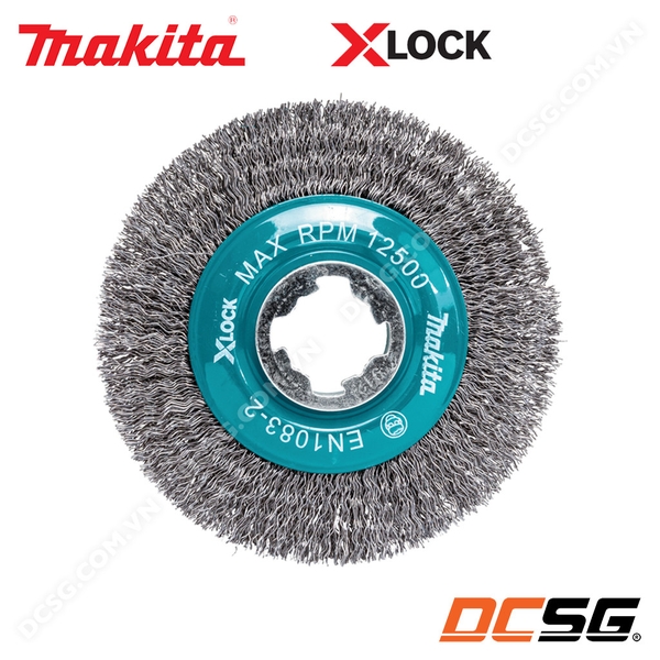 Chổi sợi thép đánh rỉ sét hình nón Xlock 100mm Makita D-73449