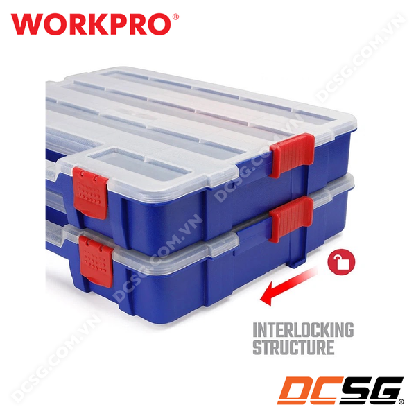 Hộp đựng mũi khoan, ốc vít 17 ngăn 382x300x68mm WORKPRO WP283007