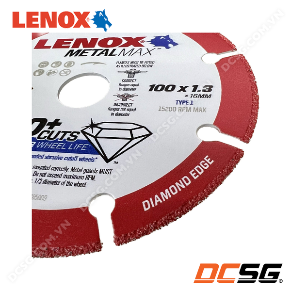 Lưỡi cắt kim cương cho kim loại 100x1.3x16mm Lenox 1985009