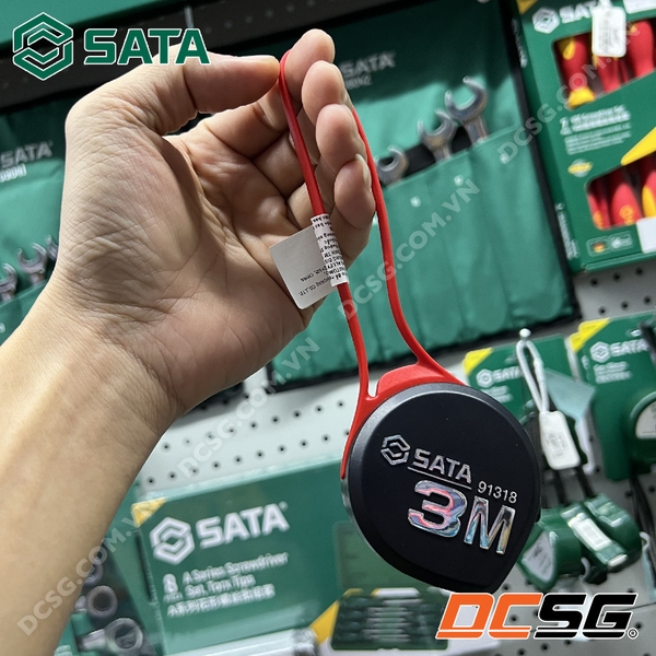 Thước cuộn thép 3mx16mm hình giọt nước SATA 91318