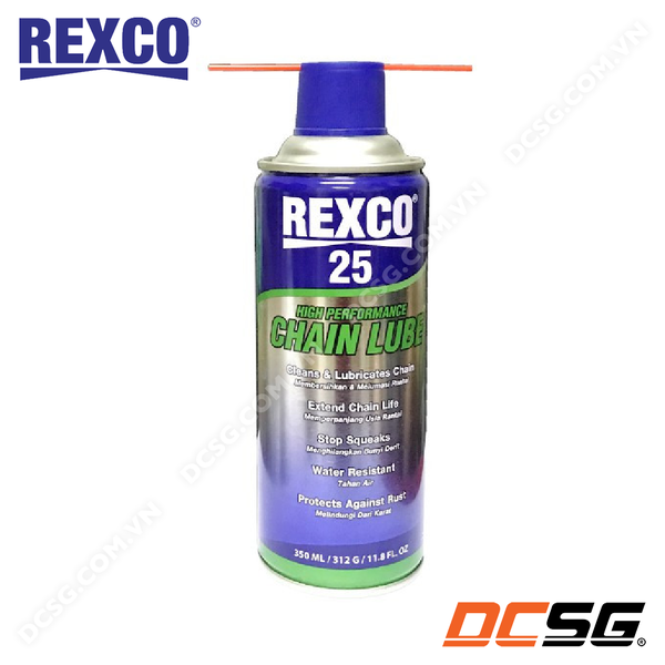 Chai xịt bôi trơn xích hiệu suất cao REXCO 25 CHAIN LUBE