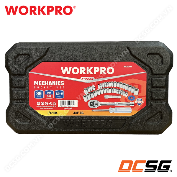 Bộ đầu tuýp và cần siết 1/4 inch và 3/8 inch (1 SET = 39 cái) Workpro WP202536