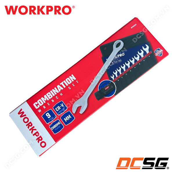 Bộ cờ lê vòng miệng bằng thép CR-V 9PCS (8-19mm) WORKPRO WP202502