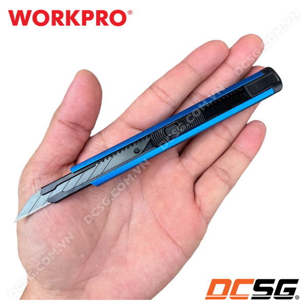 Dao rọc giấy bằng nhôm, chiều rộng lưỡi dao 9mm Workpro