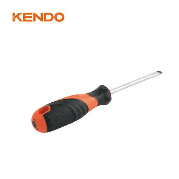Tua vít dẹp bằng thép Cr-V tay cầm bọc cao su 6 x 38mm Kendo - 20143
