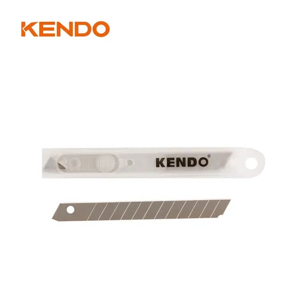 Lưỡi dao rọc giấy bằng thép SK5 chiều rộng 18mm (10 cái/bộ) Kendo - 30652