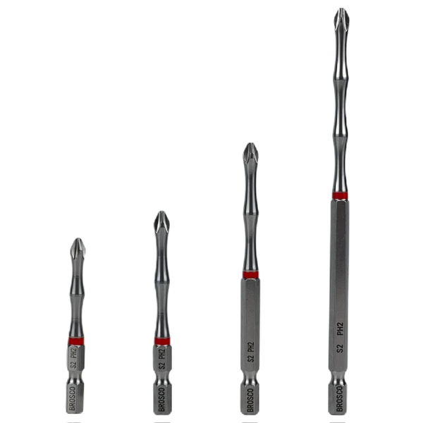 Mũi vít bake hình thân tre PH2 (65mm-150mm) bằng thép S2 Brosco
