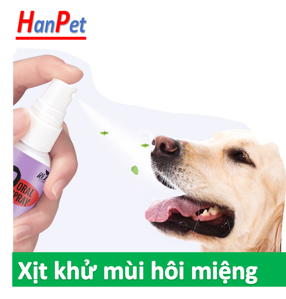 HP- ORAL SPAY PET chai lớn 120ml Xịt chống hôi miệng chó Xịt vệ sinh khử mùi hôi răng miệng cho chó mèo