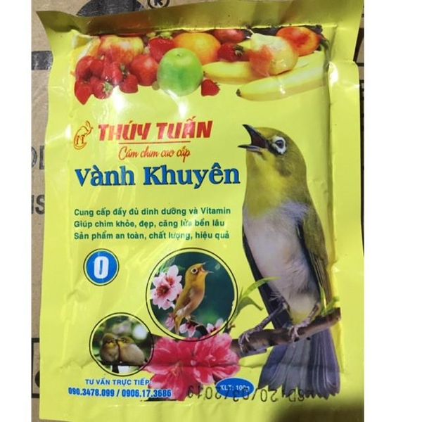 HP-Cám chim - thức ăn chim VÀNH KHUYÊN THÚY TUẤN SỐ 0- 100gr (hanpet 223) - cám dành cho chim cảnh-HP10403TC