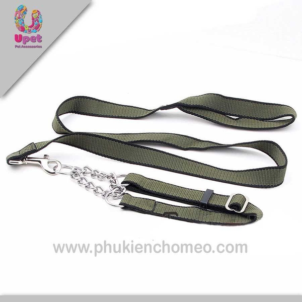 SP280 - Dây dắt bộ  đội vòng cổ (hanpet 4711504) dây dắt chó kèm vòng cổ màu xanh quân đội 7-15kg