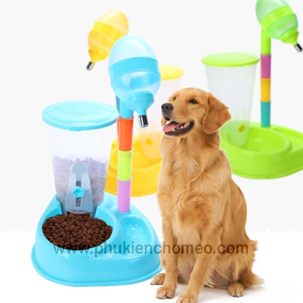 SP1346 - Bát uống nước tự động 7 sắc 2 ngăn (hanpet 4711623) bát uống nước chó mèo