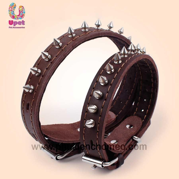 SP731 - Vòng cổ da 1 hàng đinh Vạn Đạt (hanpet 4711485) vòng cổ chó size 2.5 từ 4-8kg