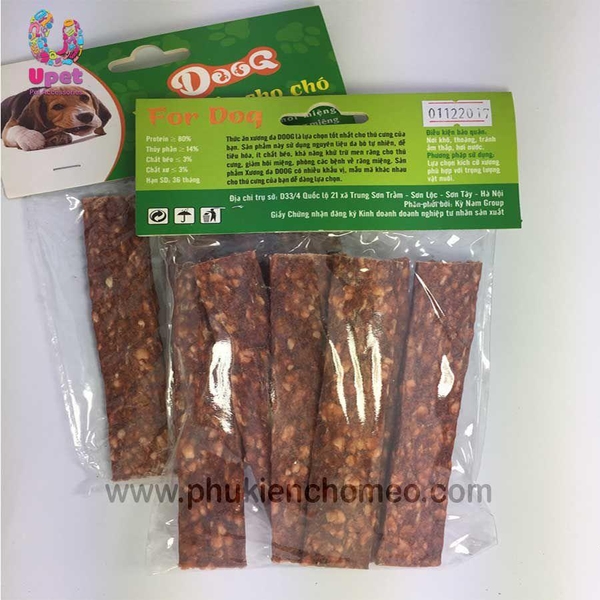 SP1445 - Xương Doog que dẹt mầu nâu 5 (6 cái-túi) (hanpet 4711422) xương chó gặm